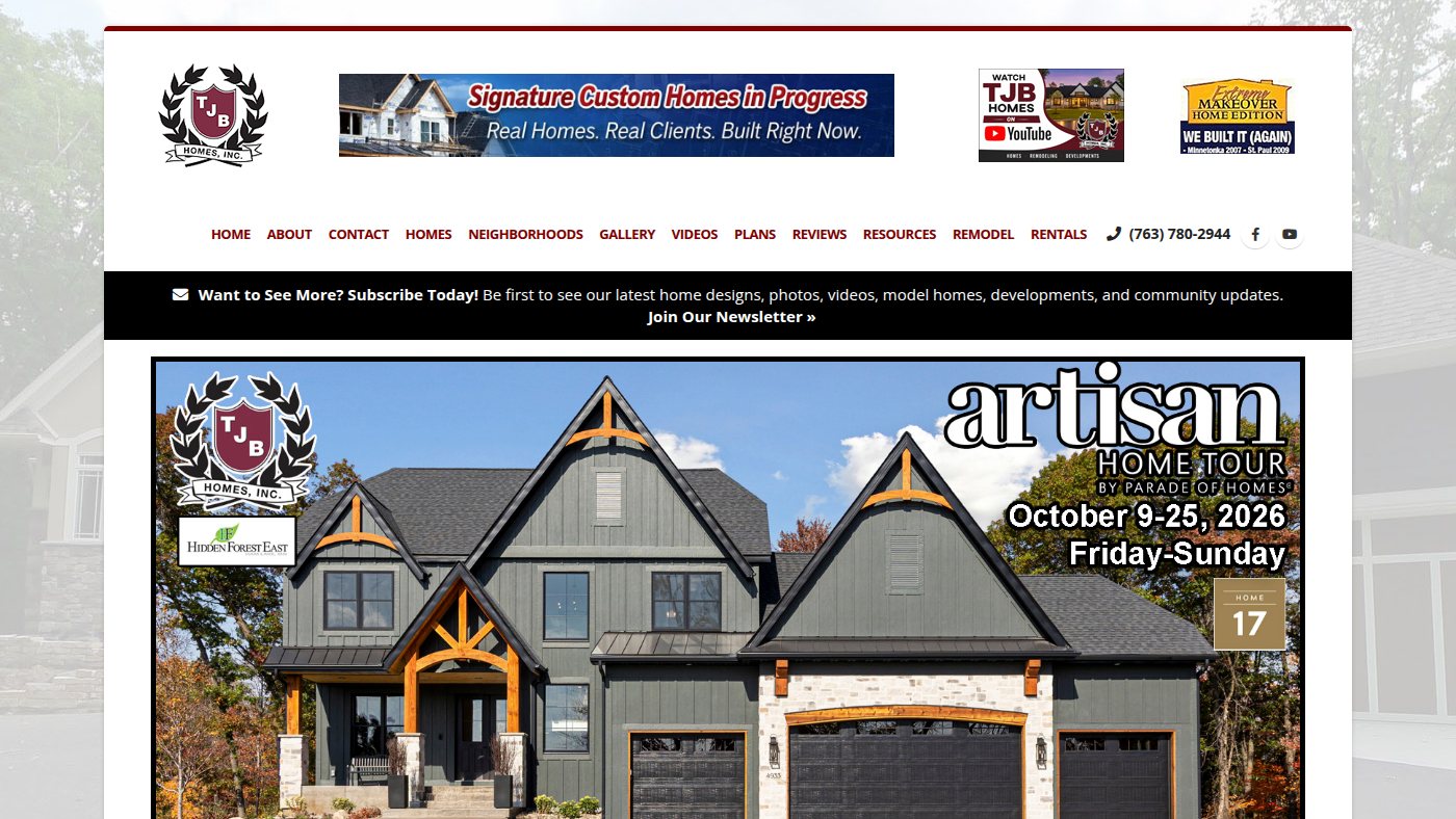 The home page of tjbhomes.com