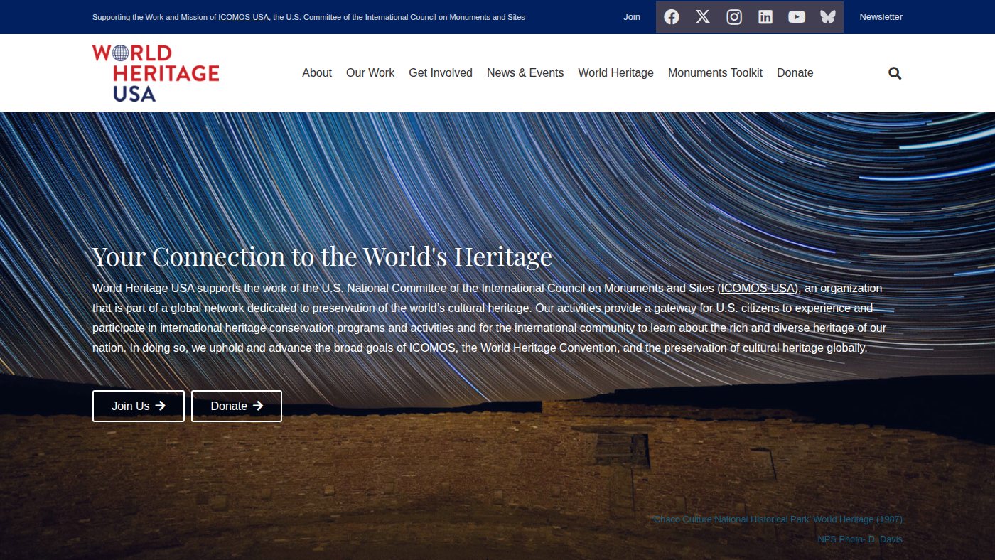 The home page of worldheritageusa.org