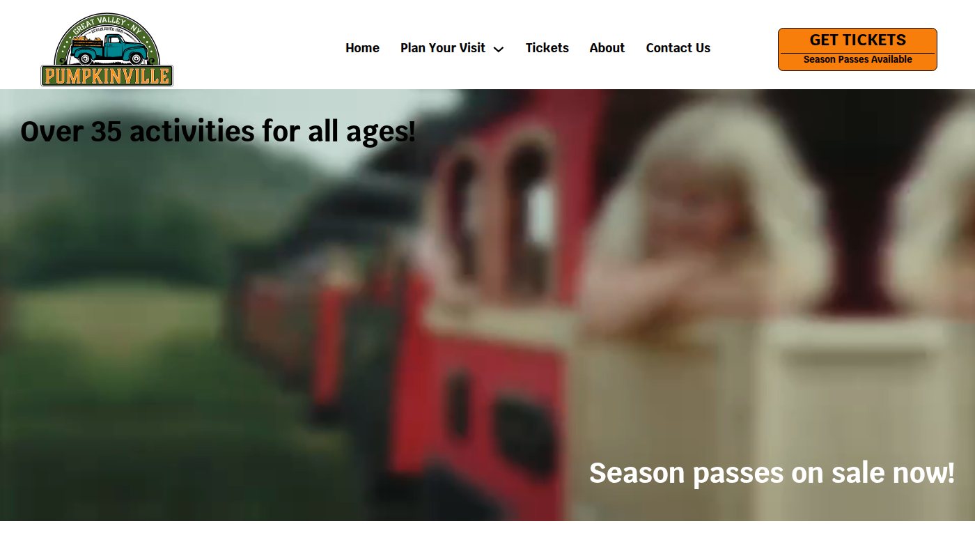 The home page of pumpkinville.com