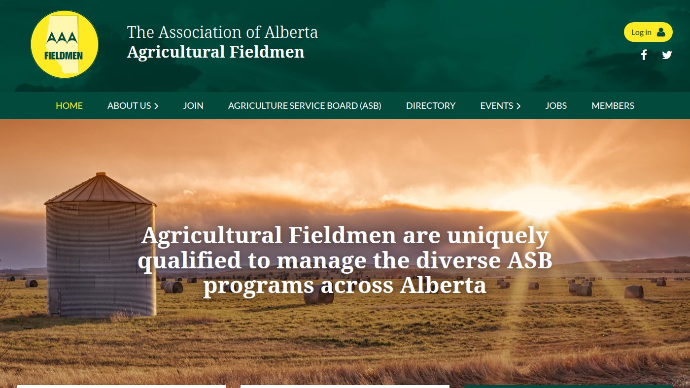 The home page of aaaf.ab.ca