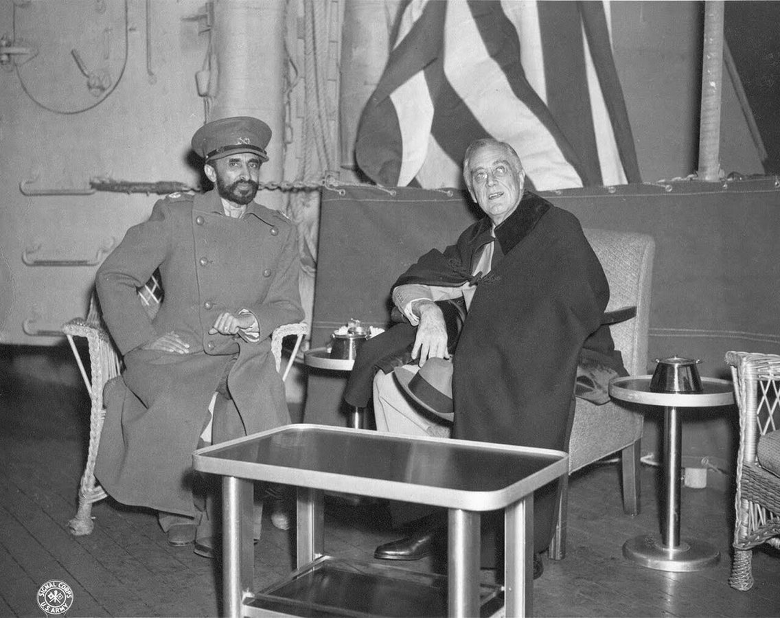 Emperor Haile Selassie I with President Roosevelt