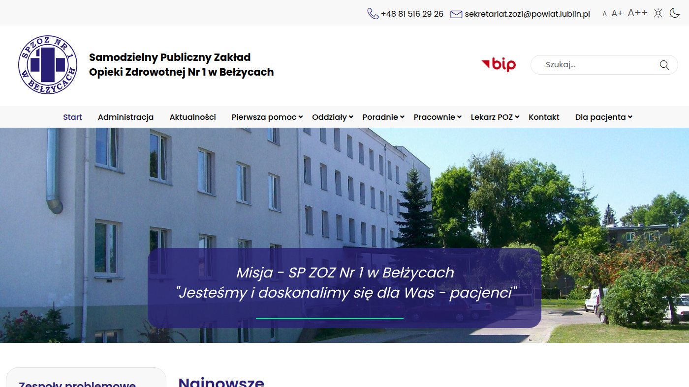 The home page of spzoz1belzyce.pl