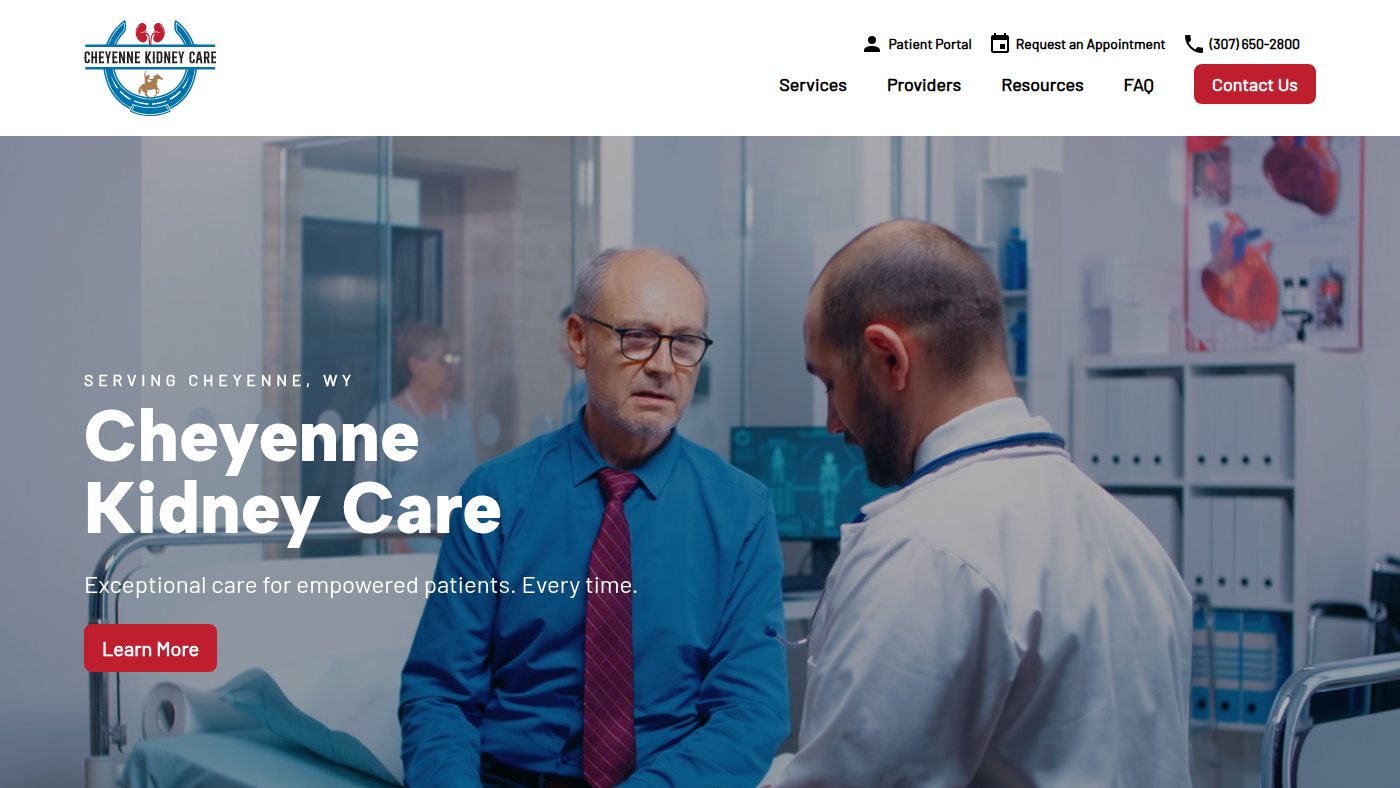 The home page of cheyennekidneycare.com
