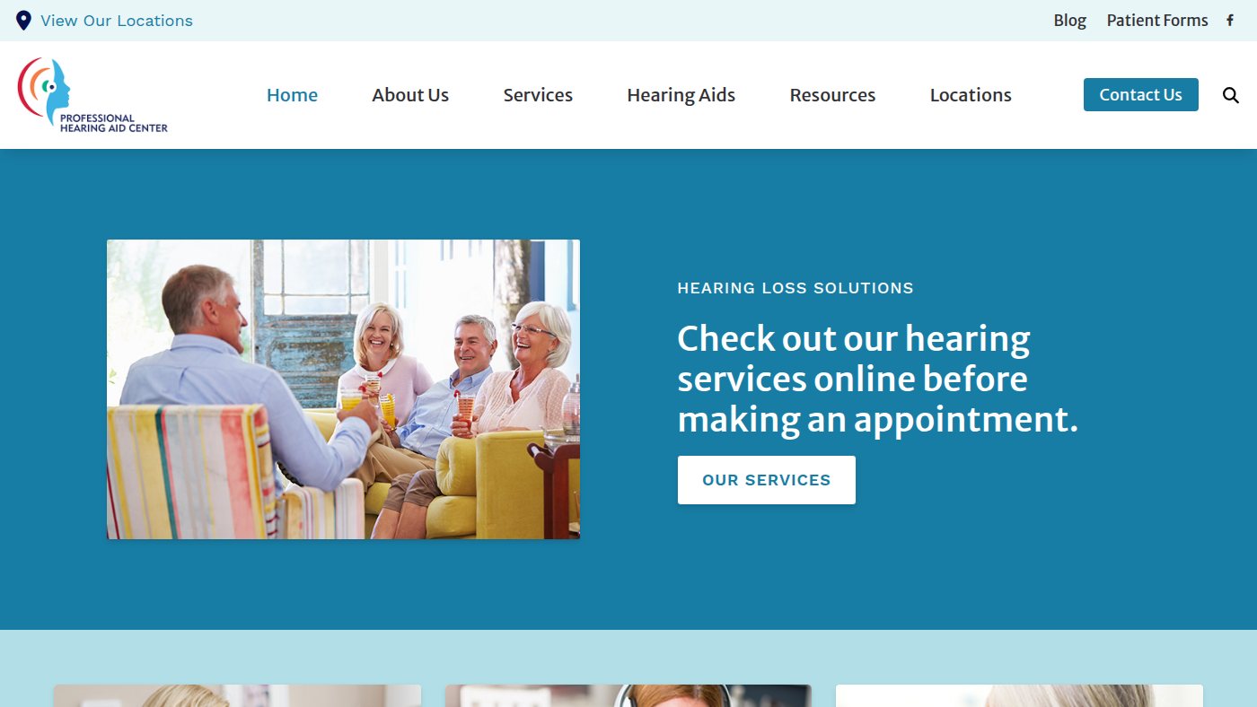 The home page of professionalhearingaidcenter.net