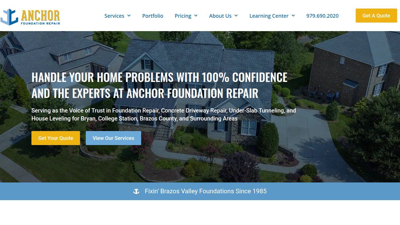 The home page of anchorfoundationrepair.net