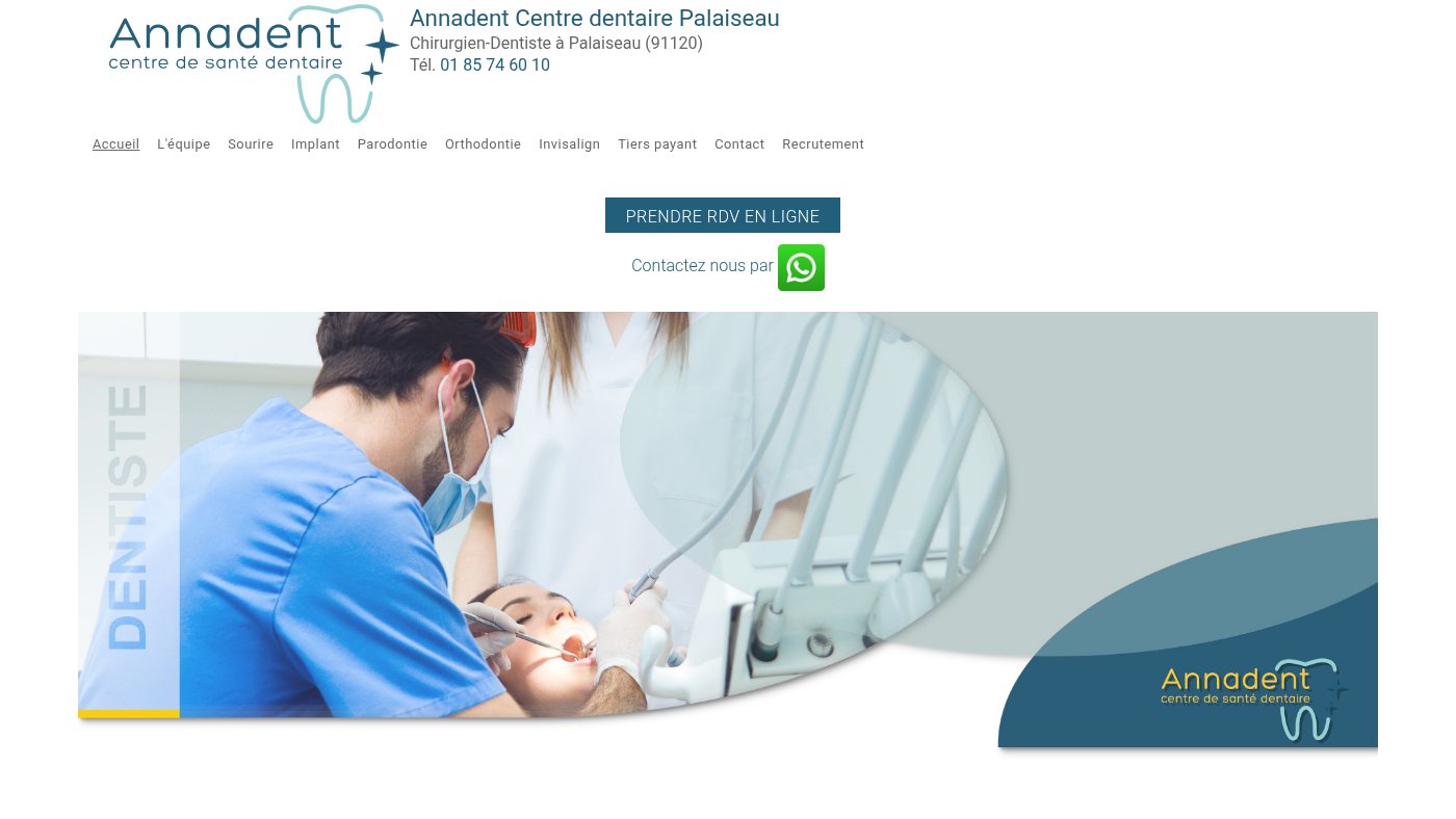 The home page of centre-dentaire-palaiseau.fr