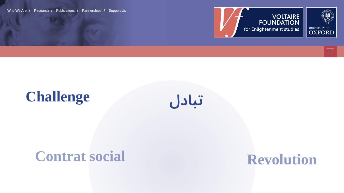 The home page of voltaire.ox.ac.uk