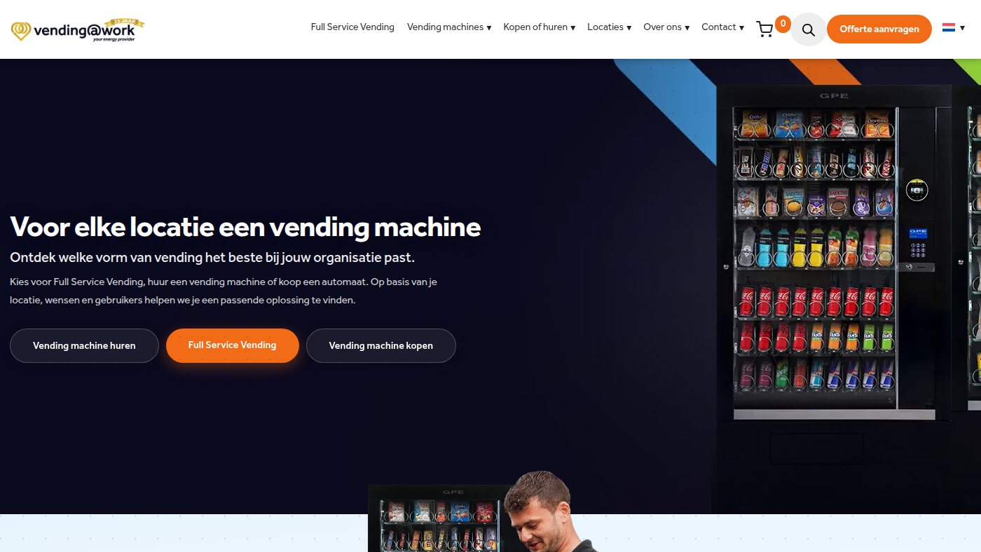 The home page of vendingatwork.nl