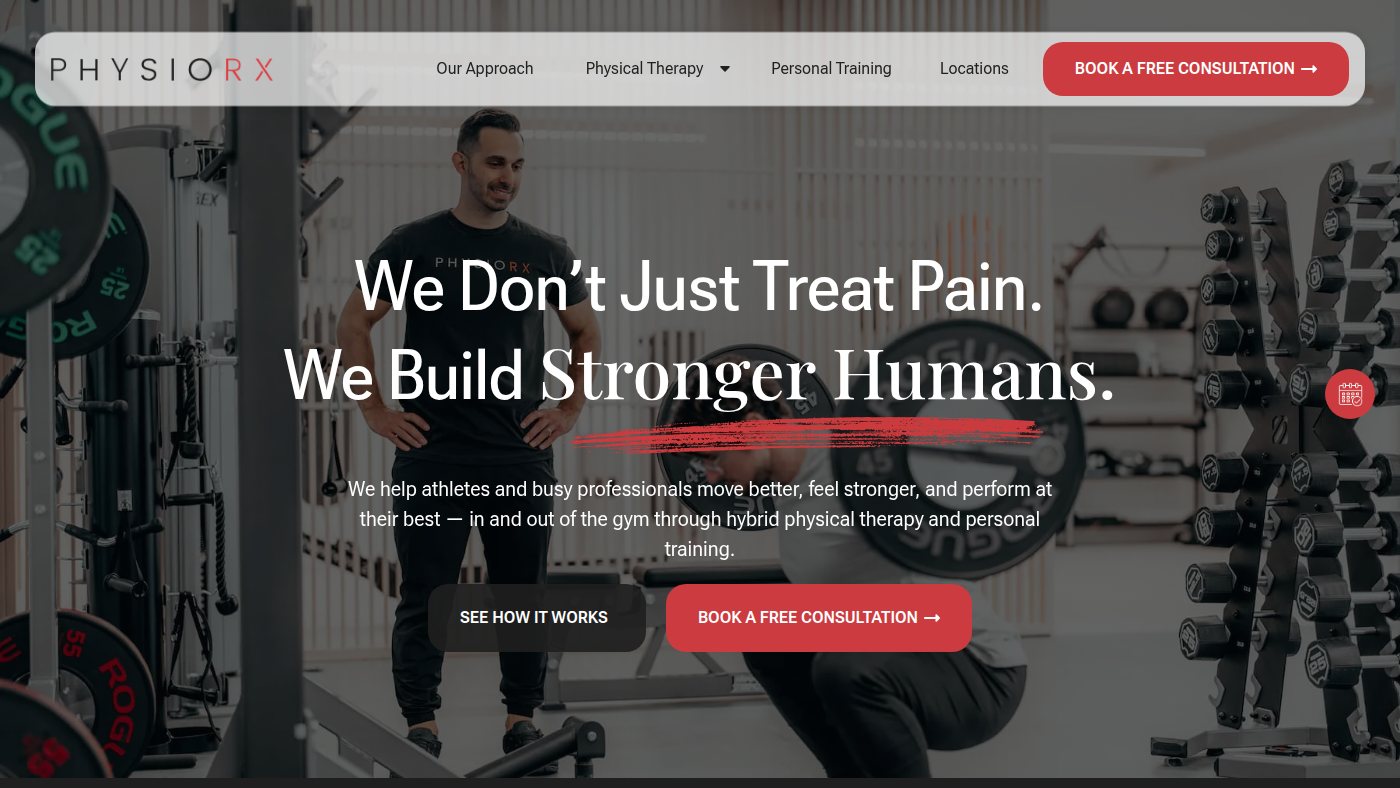 The home page of physiorx.nyc