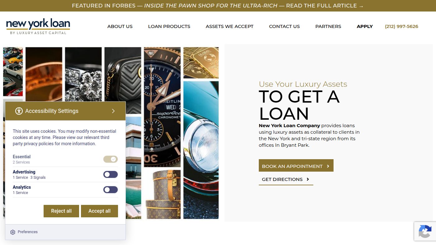 The home page of newyorkloan.com