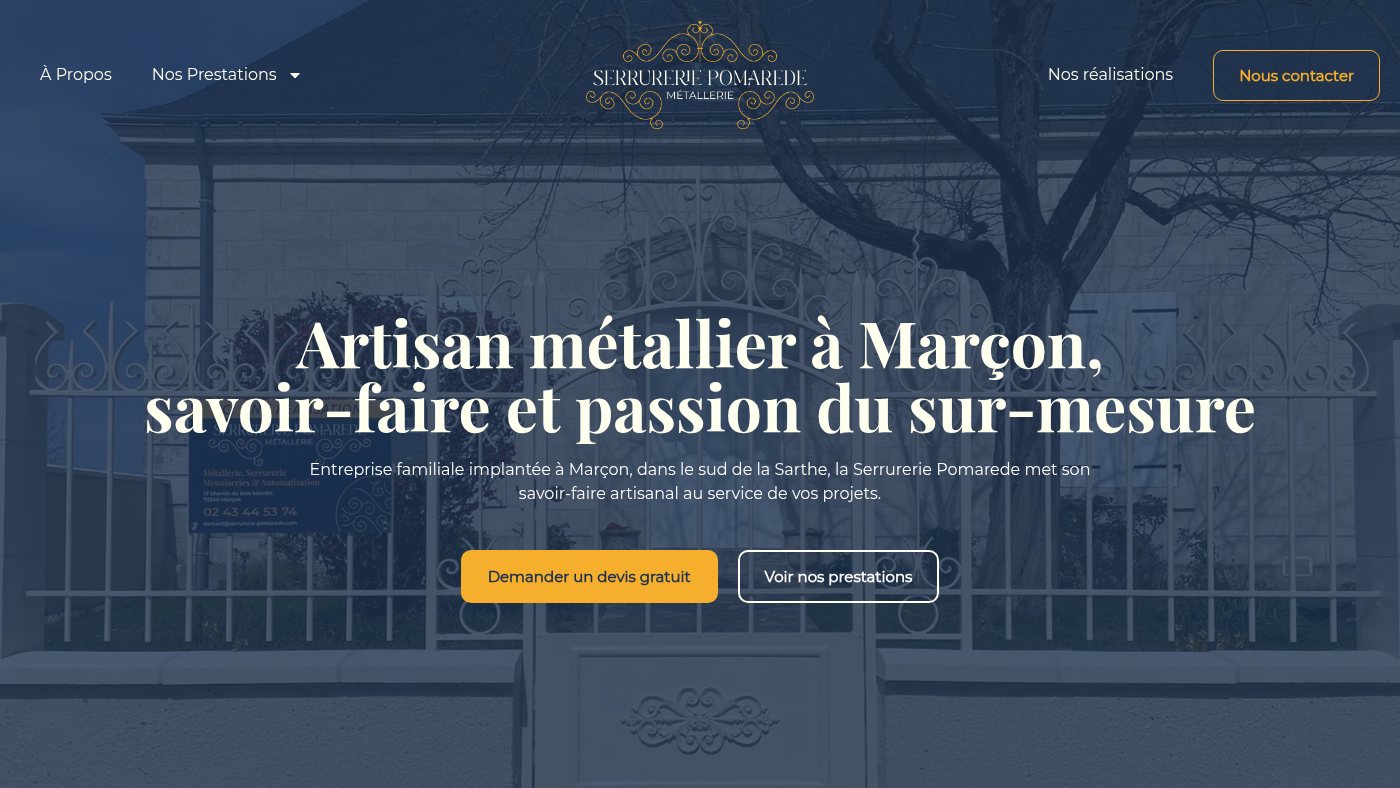 The home page of serrurerie-pomarede.com