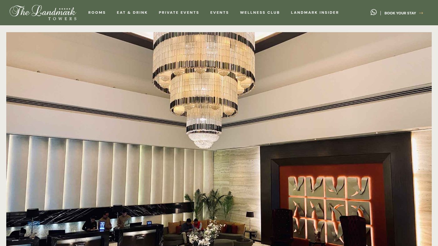 The home page of thehotellandmark.com
