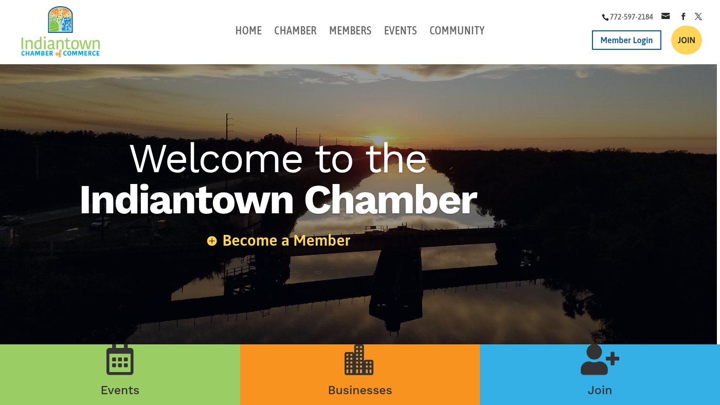 The home page of indiantownchamber.com