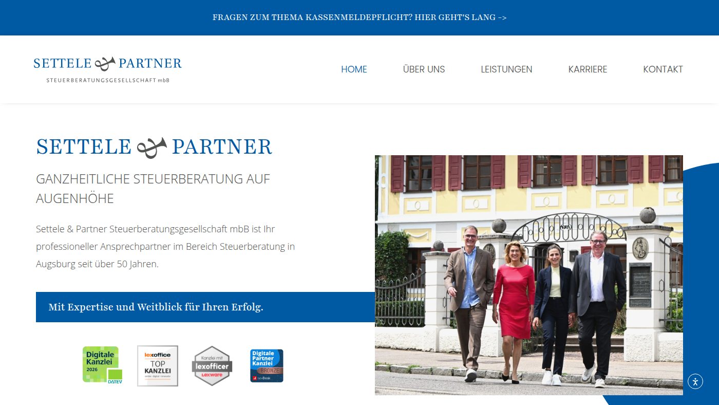 The home page of settele-partner.de