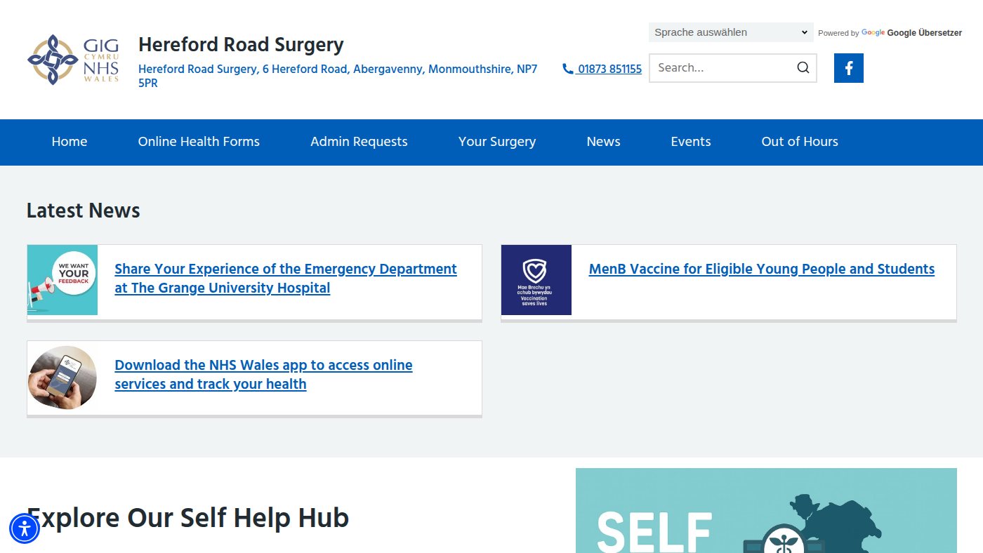 The home page of herefordroad.co.uk