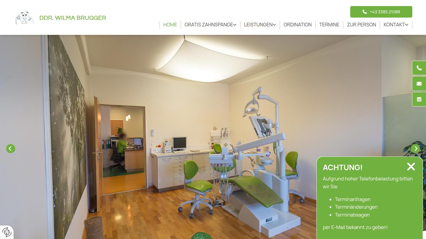 The home page of zahnaerztin-brugger.at