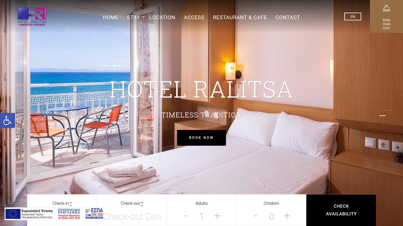 The home page of hotelralitsa.gr