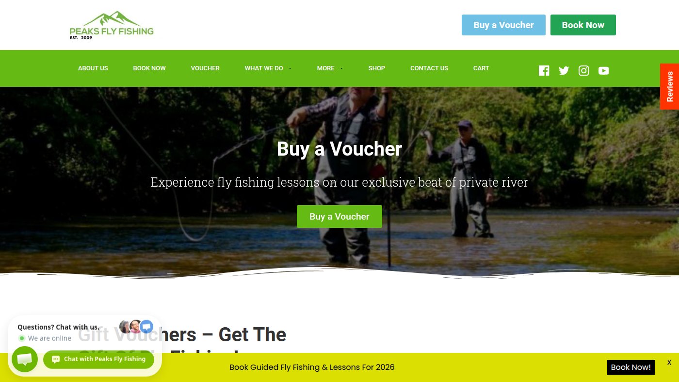 The home page of peaksflyfishing.com