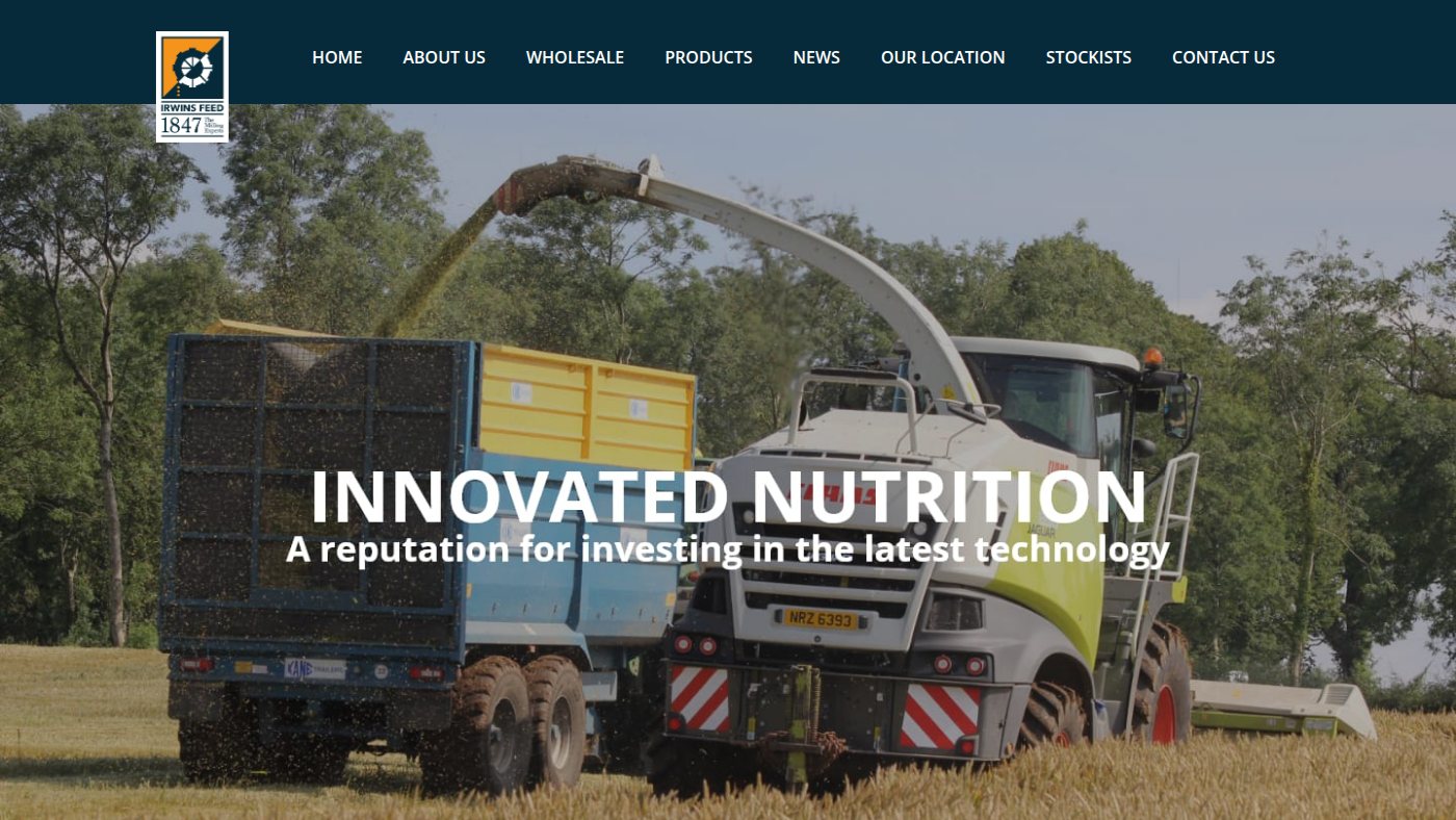 The home page of irwinsfeed.com
