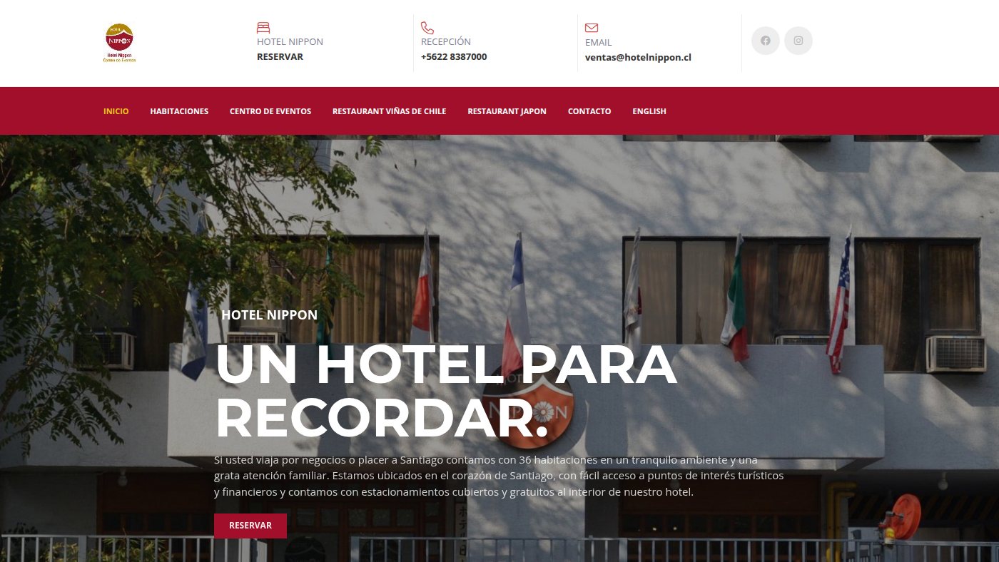 The home page of hotelnippon.cl