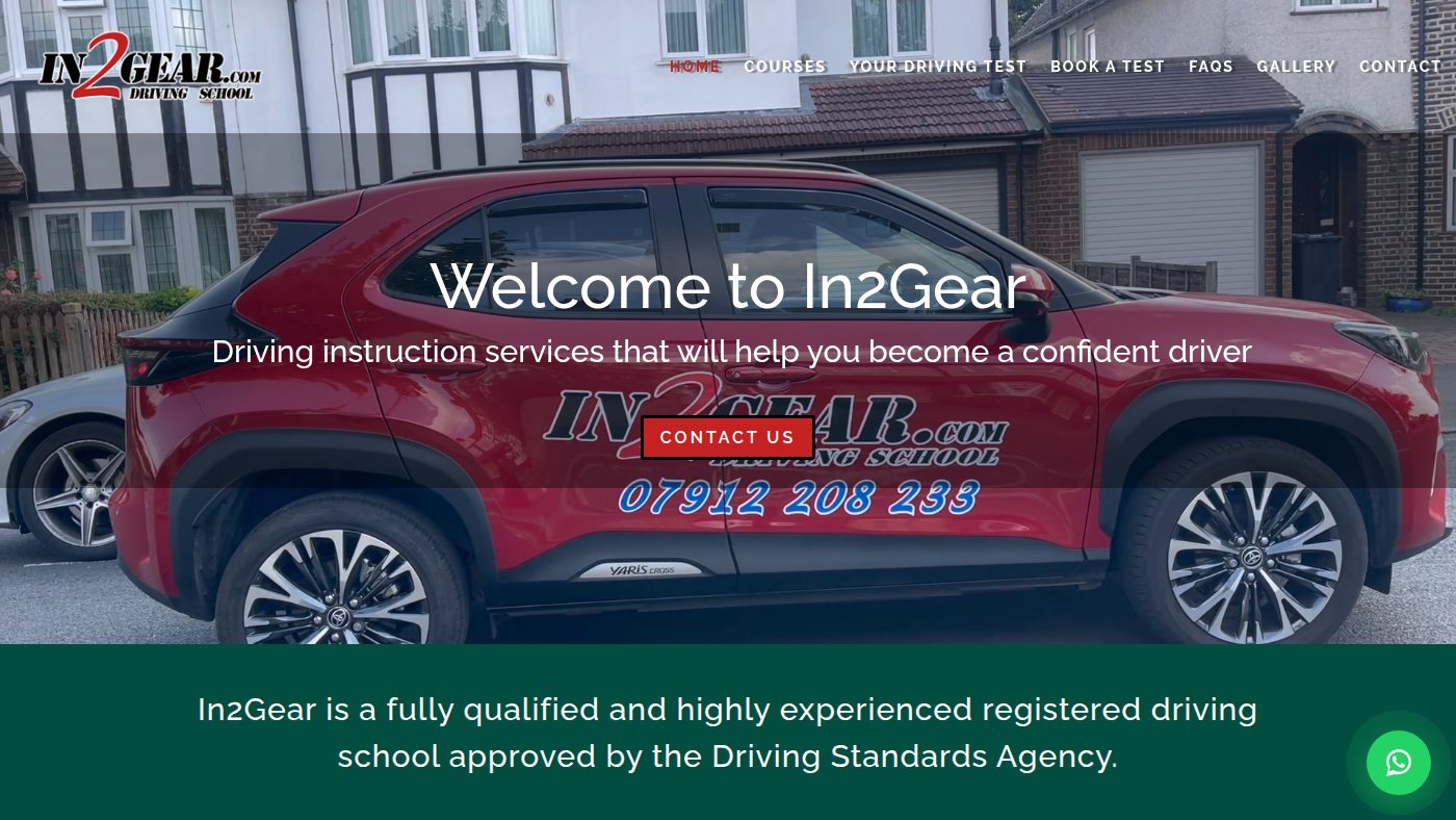 The home page of in2gear.com