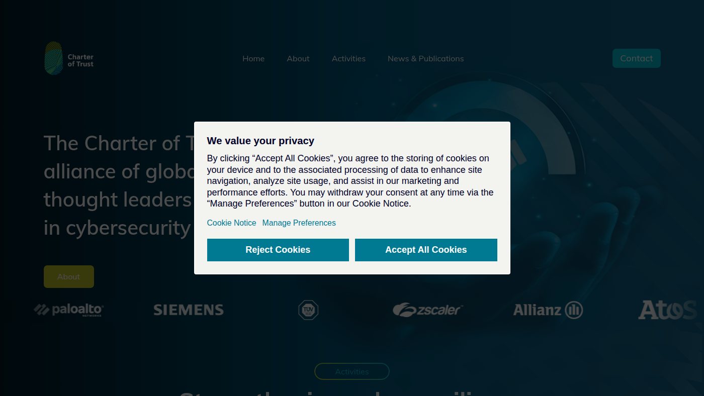 The home page of charteroftrust.com