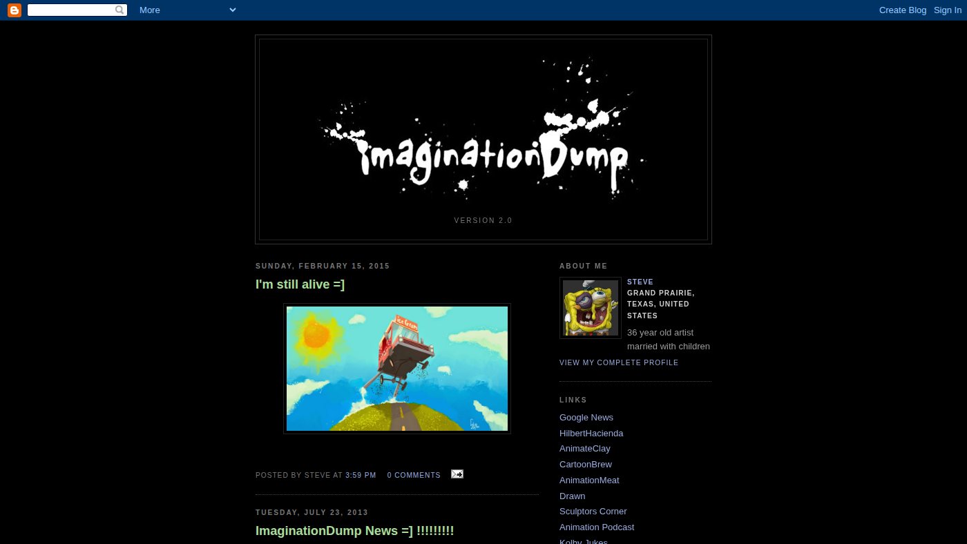 The home page of imaginationdump.blogspot.com