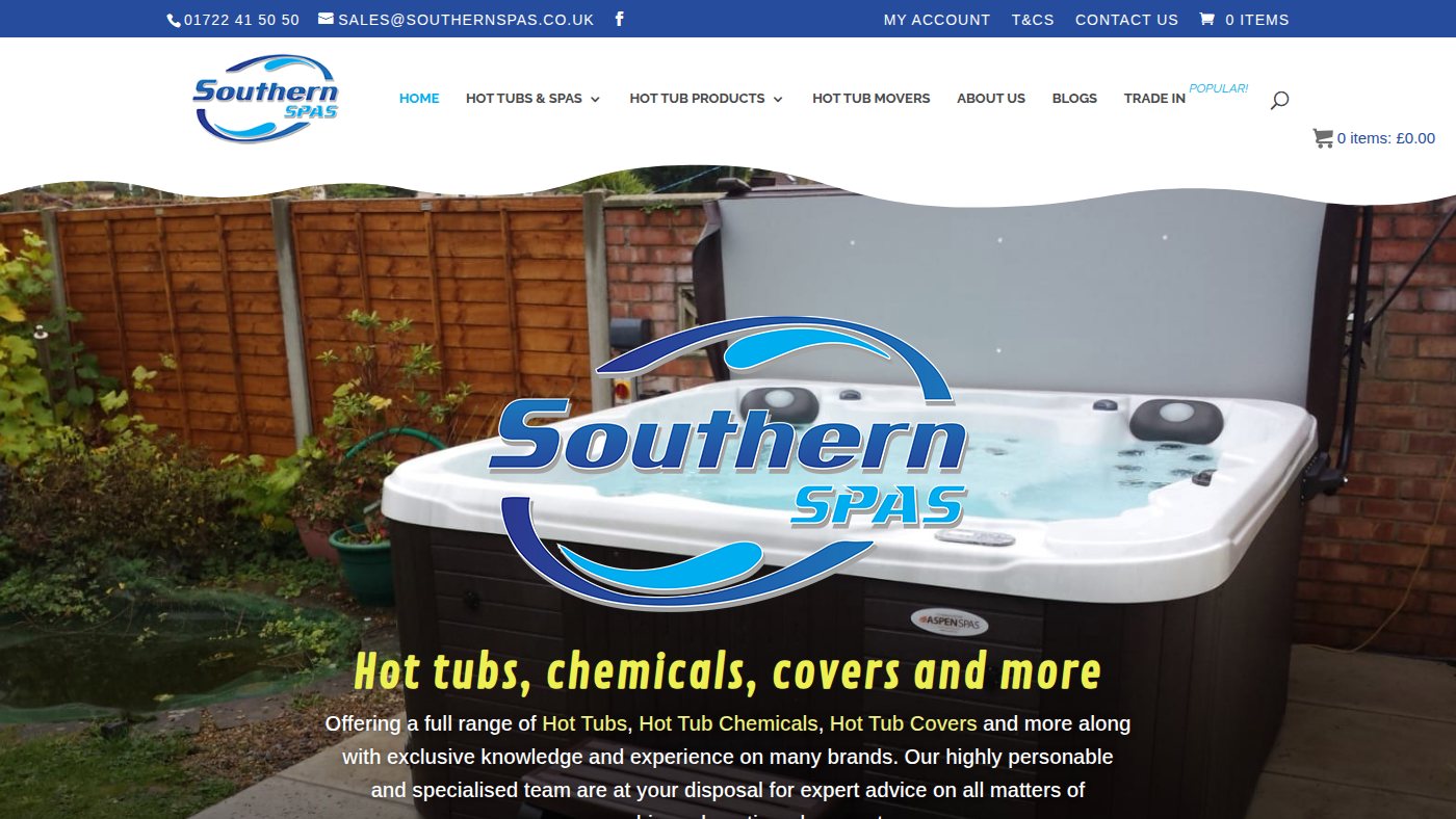 The home page of southernspas.co.uk