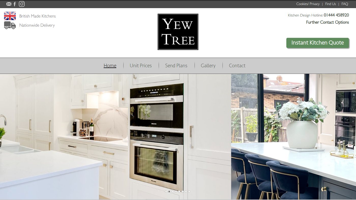 The home page of yewtreedesigns.co.uk