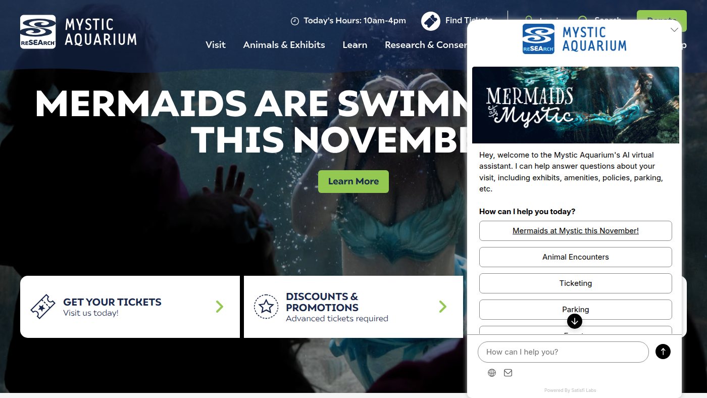 The home page of mysticaquarium.org
