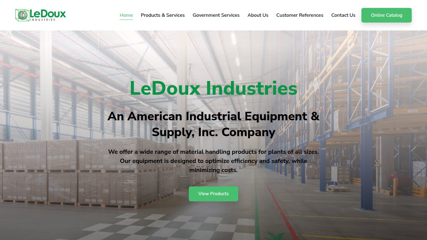 The home page of ledouxindustries.com