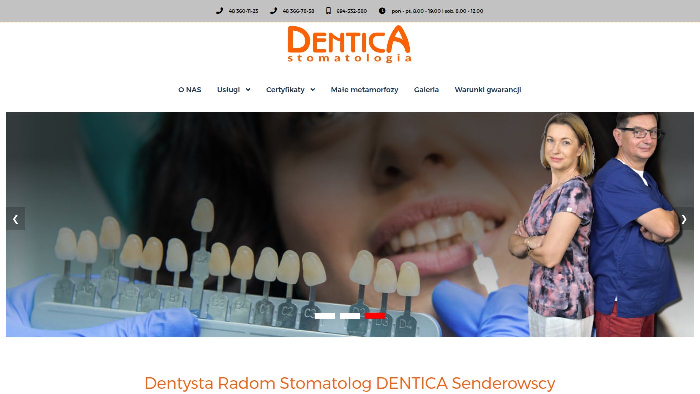 The home page of dentica-radom.pl
