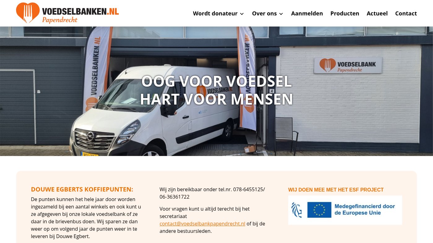 The home page of voedselbankpapendrecht.nl