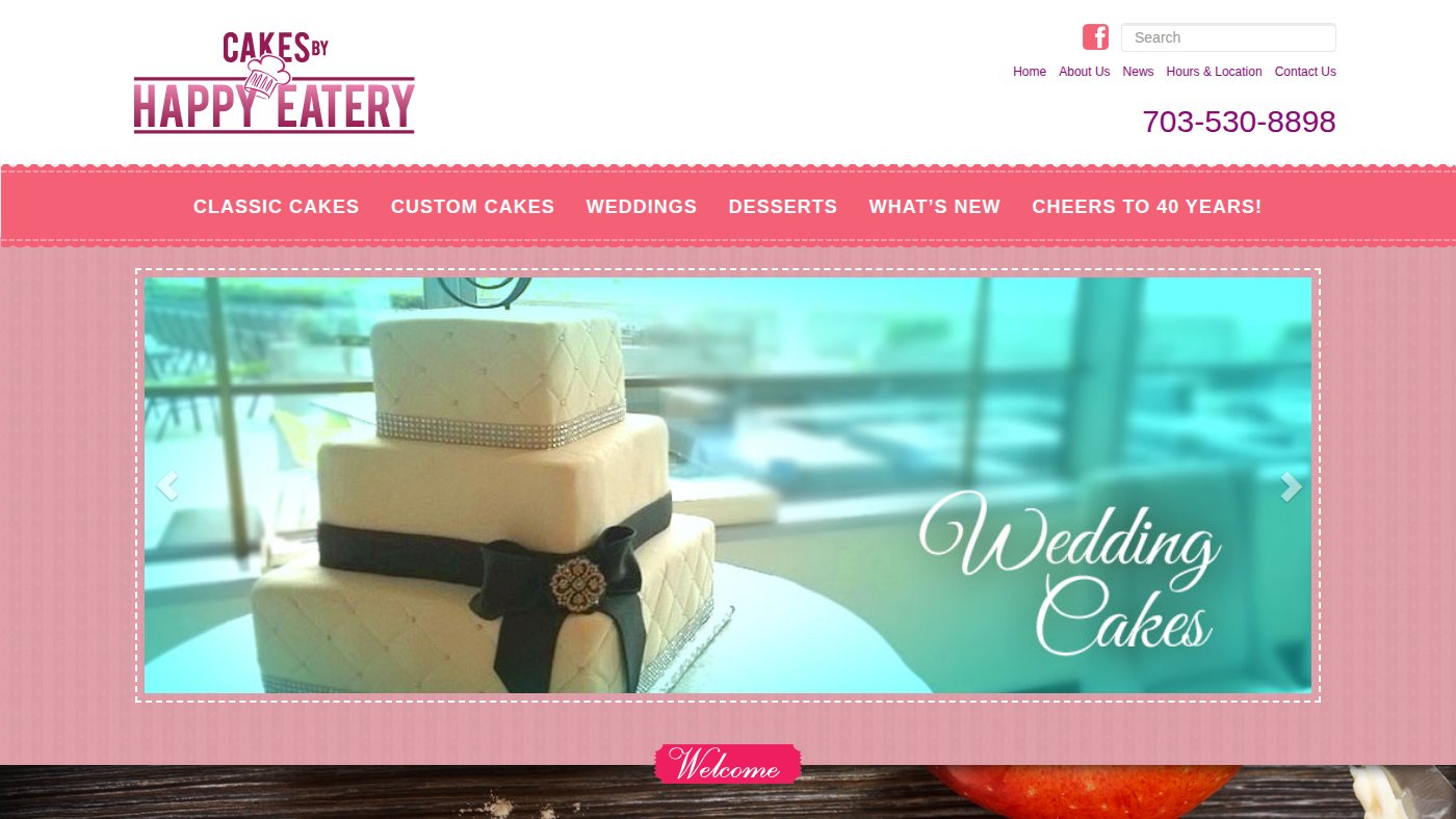 The home page of cakesbyhappyeatery.com