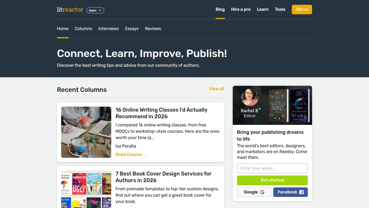 The home page of litreactor.com