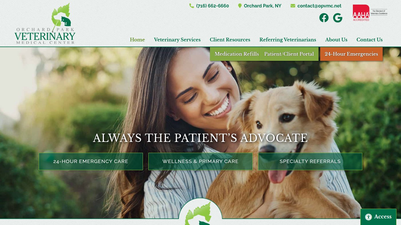 The home page of opvmc.com