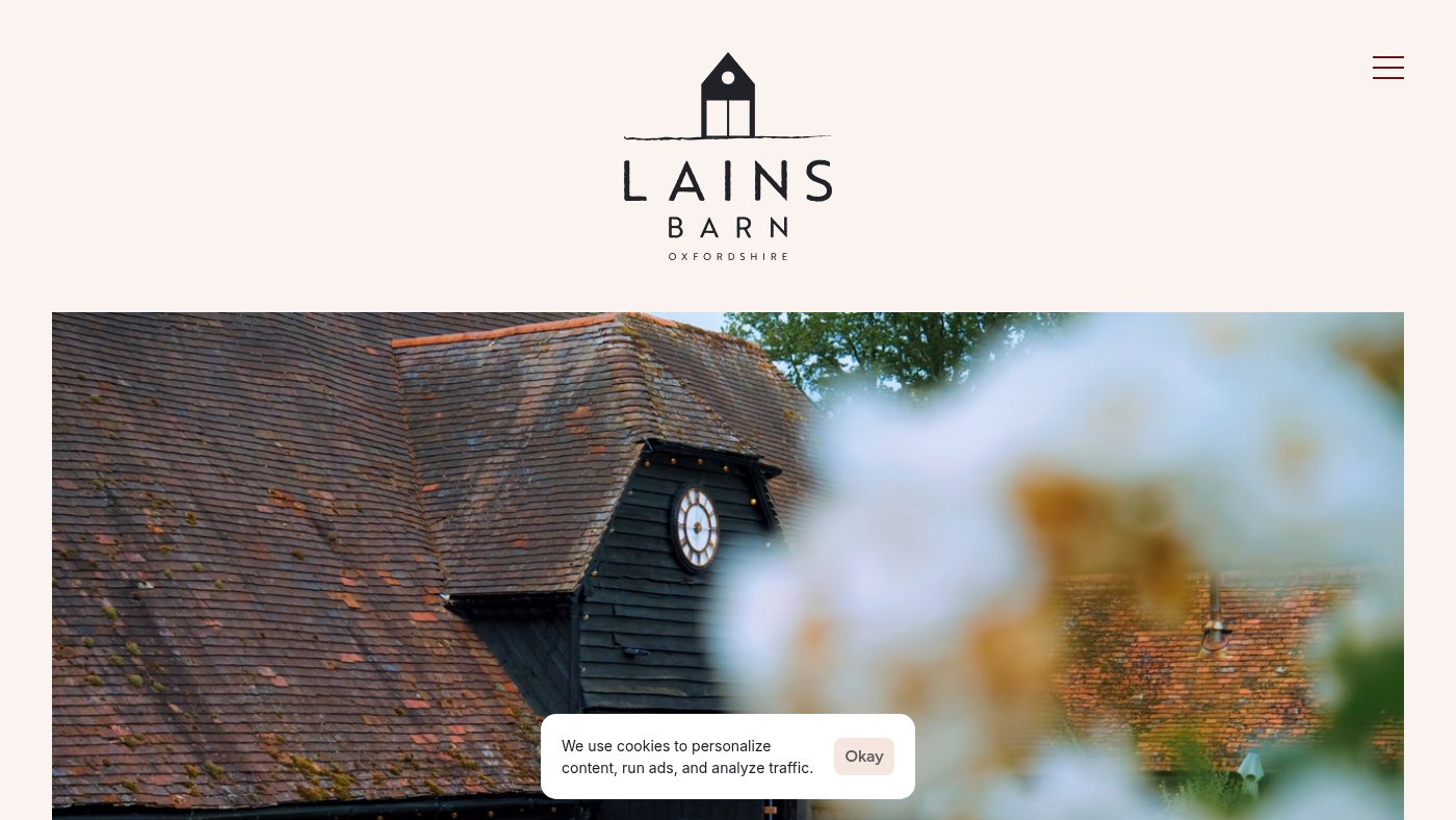 The home page of lainsbarn.co.uk