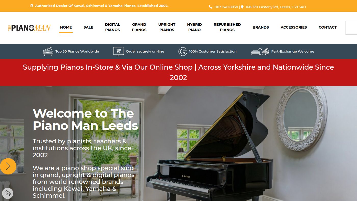 The home page of thepianoman.ltd.uk