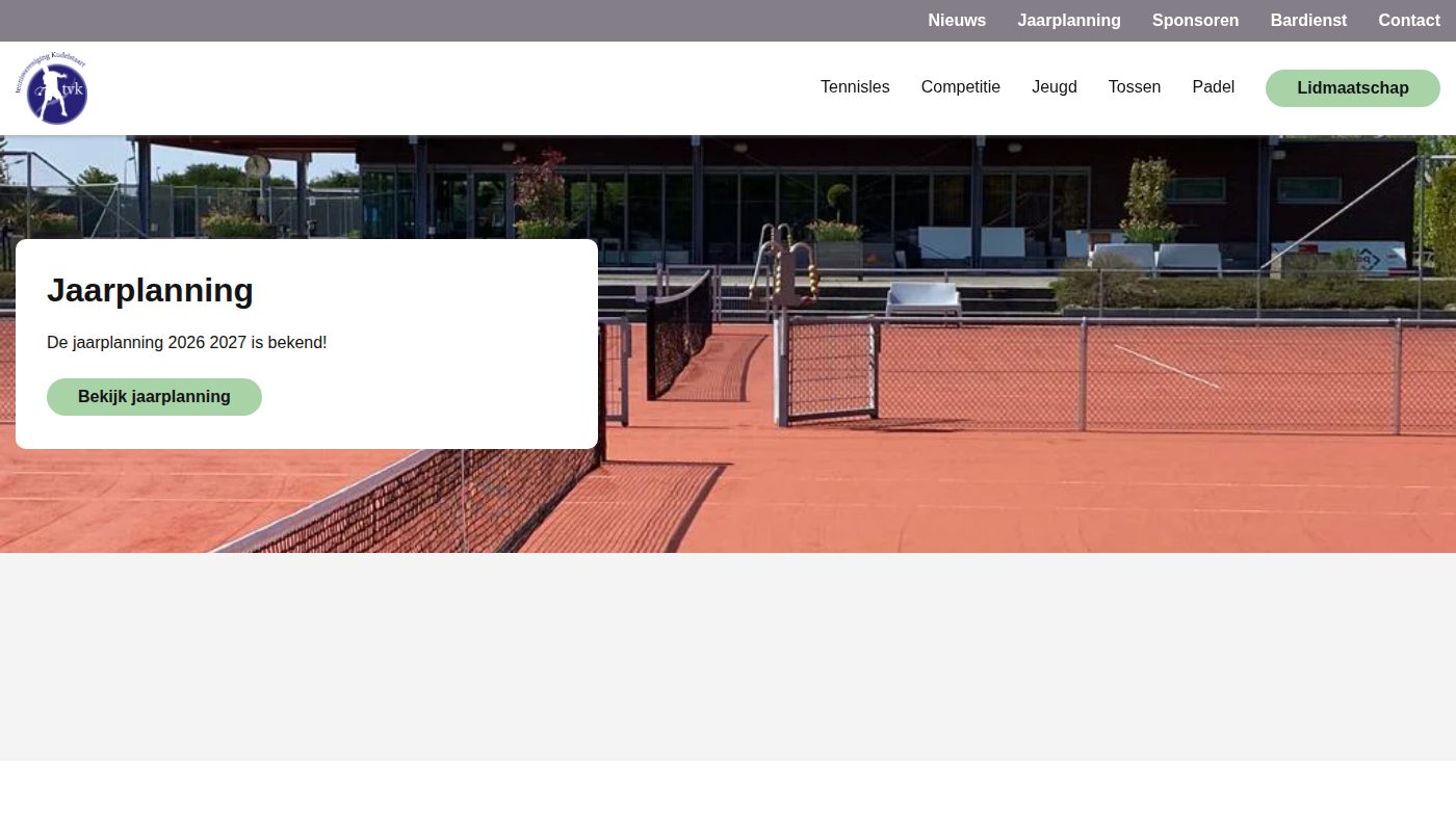 The home page of tvkudelstaart.nl