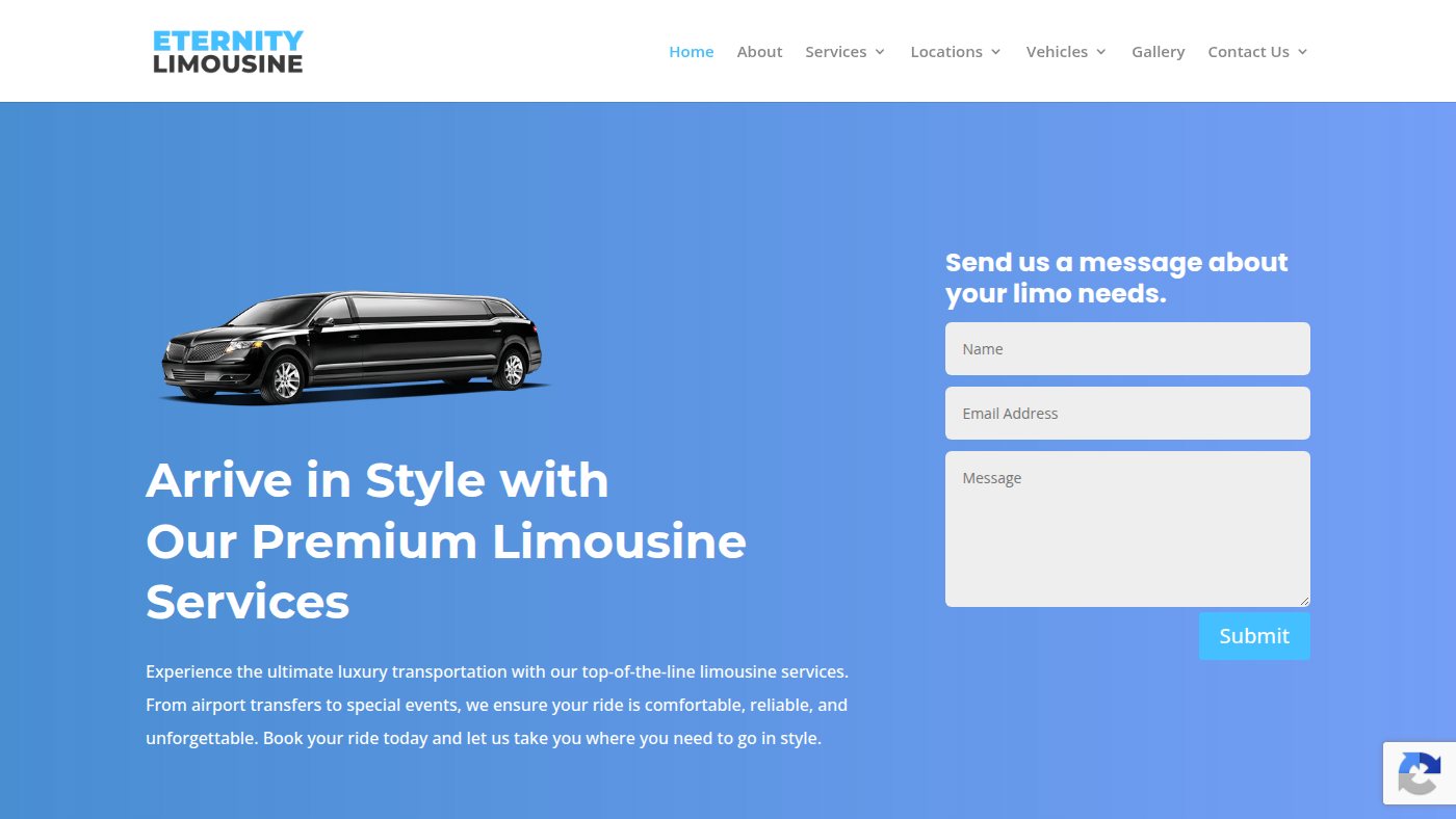 The home page of eternitylimo.ca