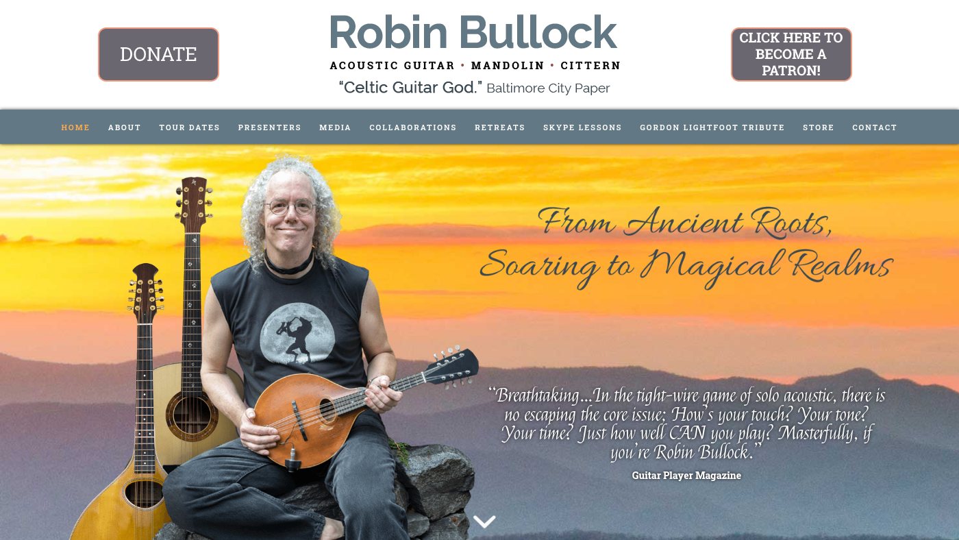 The home page of robinbullock.com