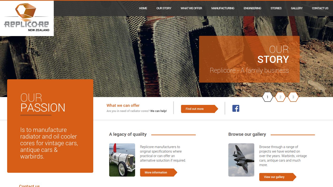 The home page of replicore.co.nz