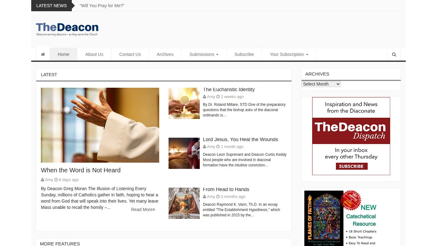 The home page of the-deacon.com