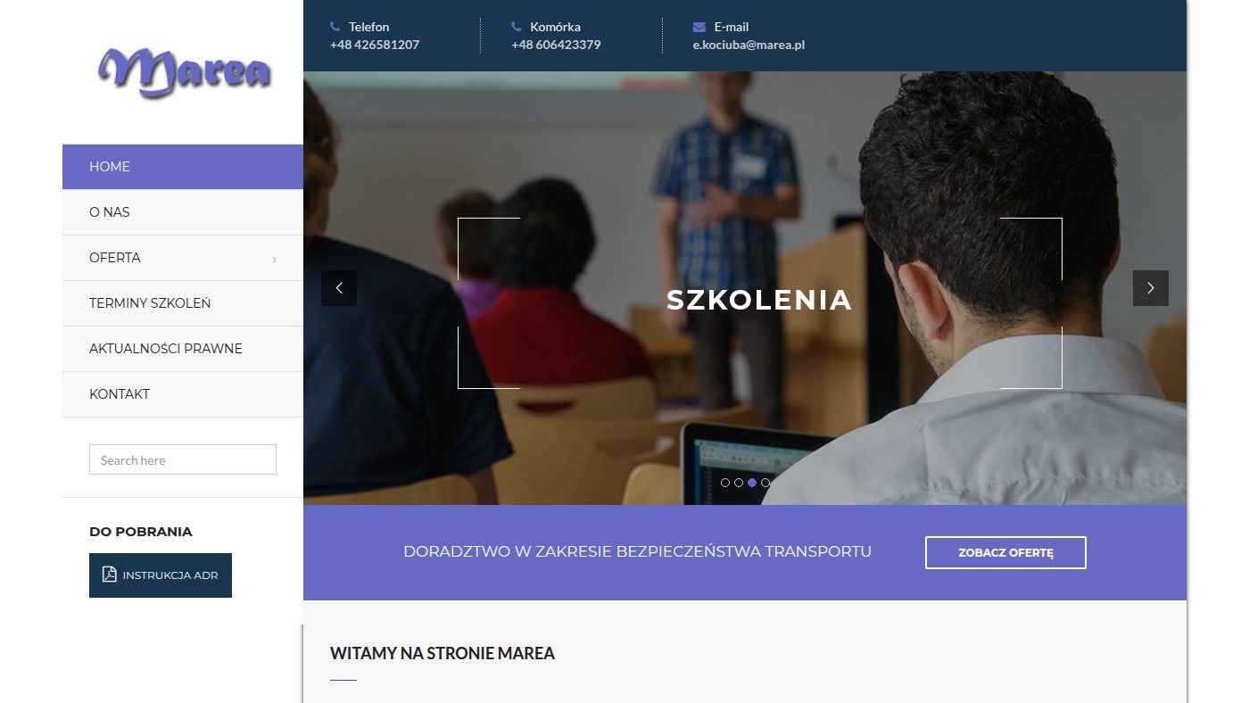 The home page of marea.pl