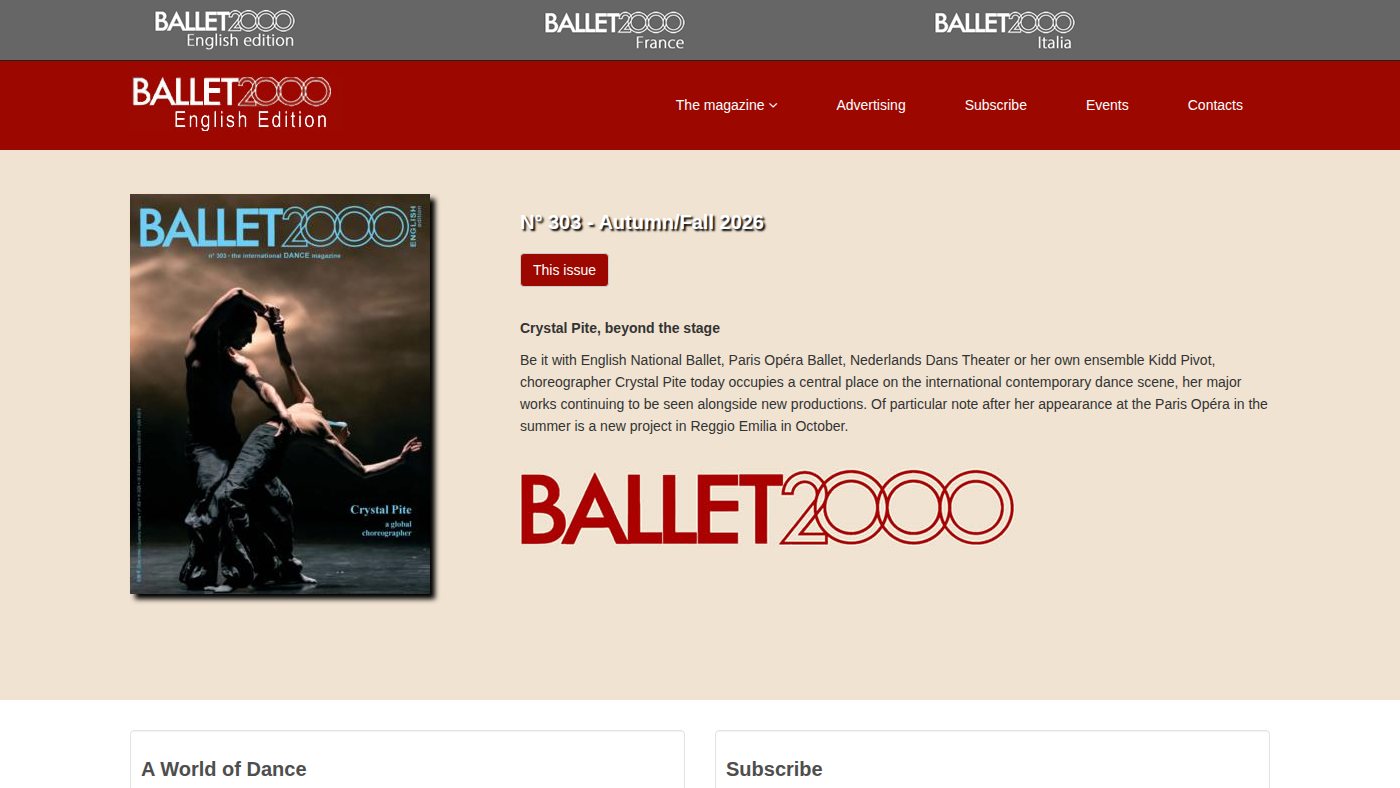 The home page of ballet2000.com
