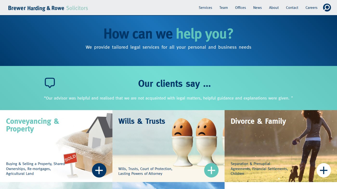 The home page of brewerhardingrowe.com