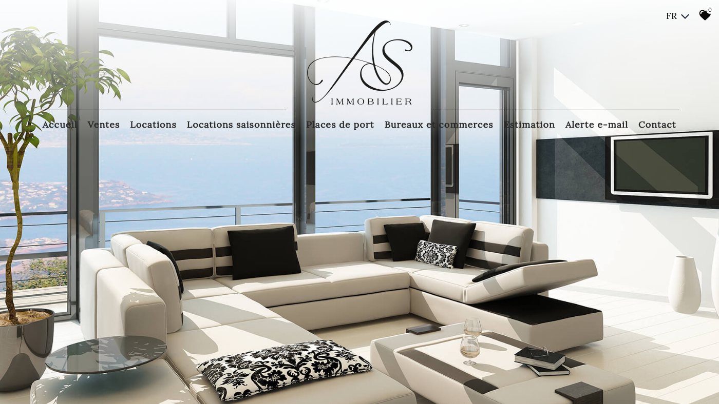 The home page of as-immo.fr