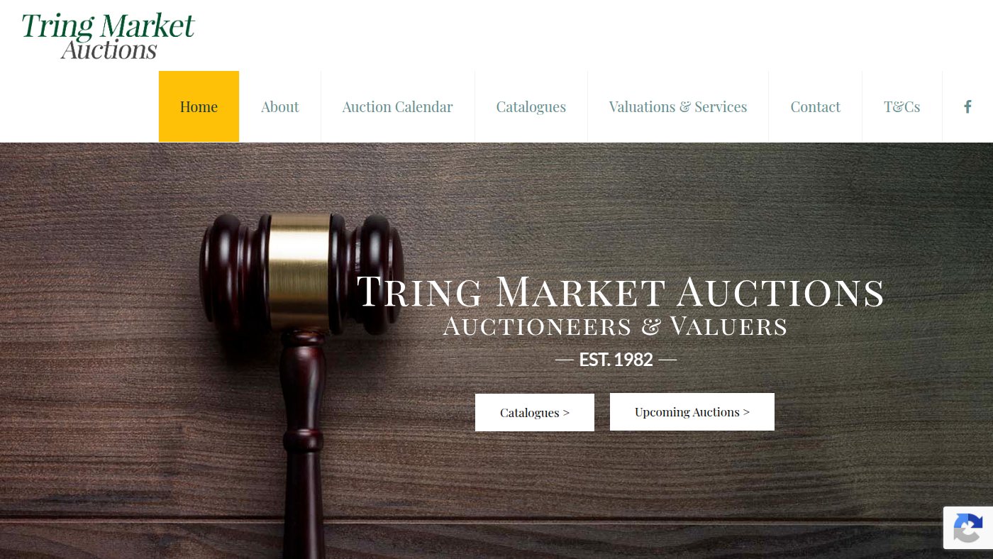 The home page of tringmarketauctions.co.uk