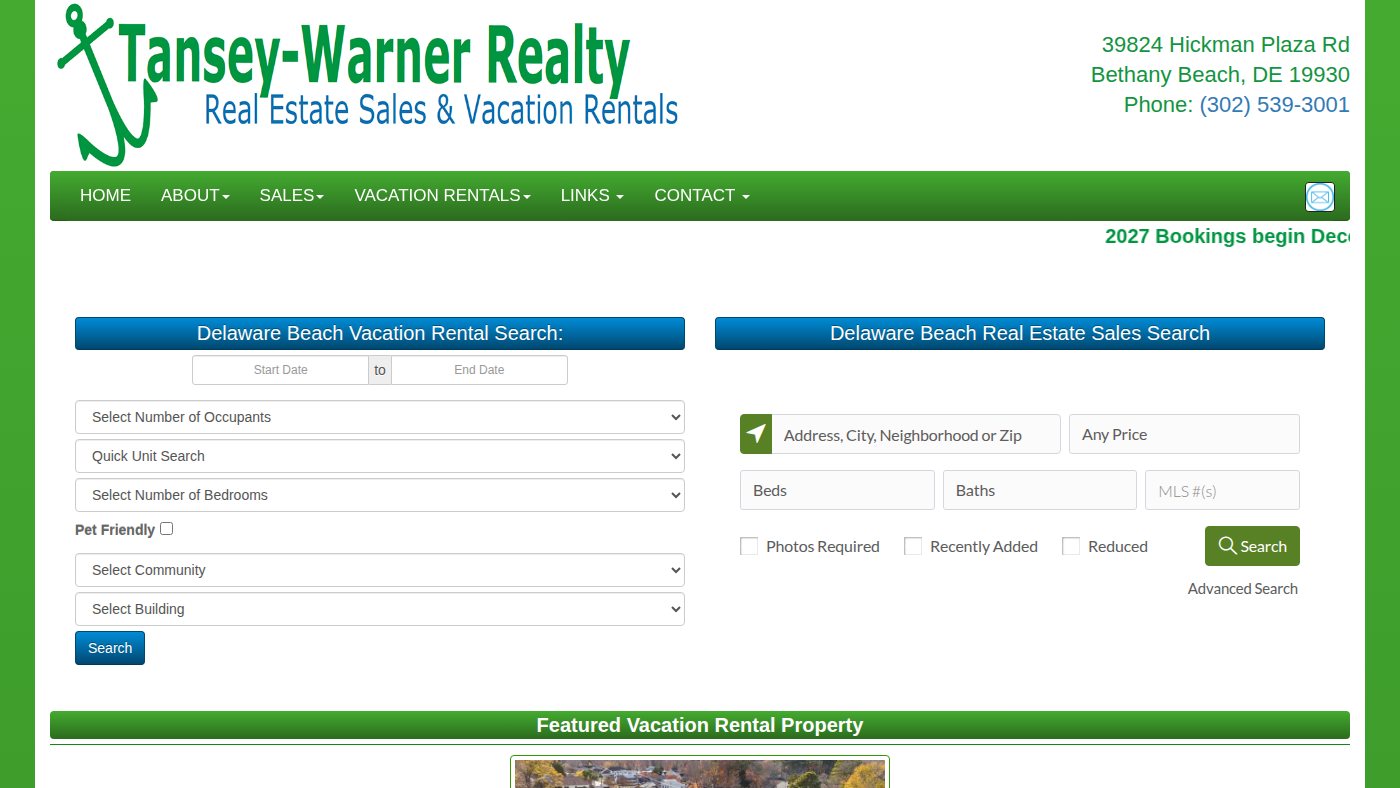 The home page of tanseywarner.com