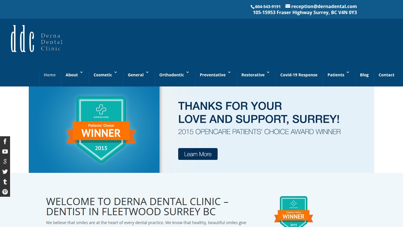 The home page of doctorben.ca
